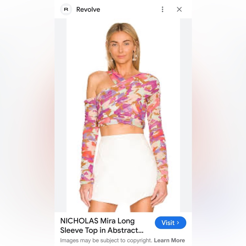 NICHOLAS Abstract Pink Long Sleeve Crop Top like new. 🩷